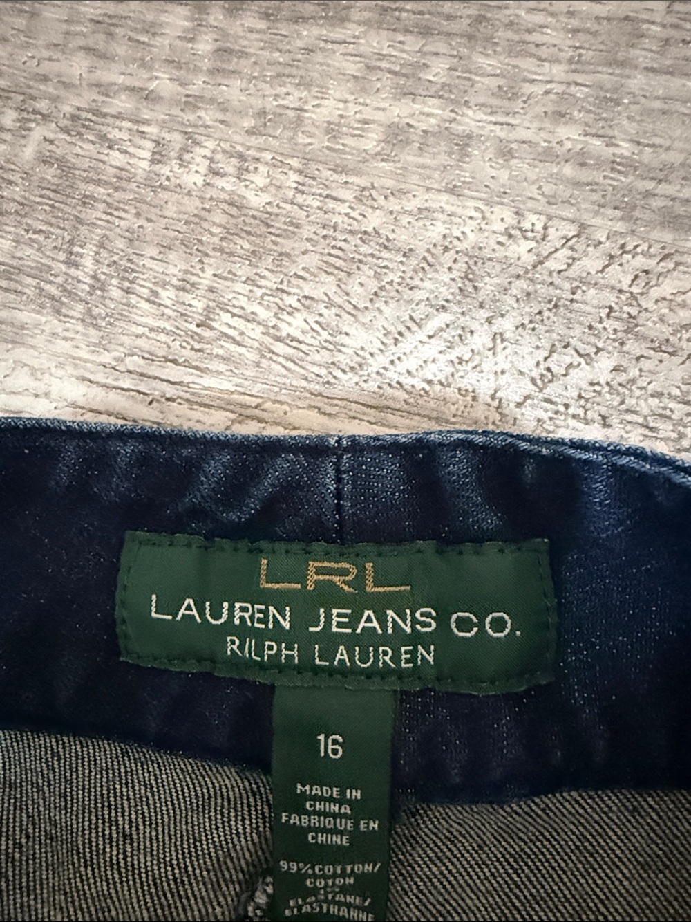 LRL Lauren Jeans Co Navy Cropped Sailor-Button Jeans - Picture 3 of 4